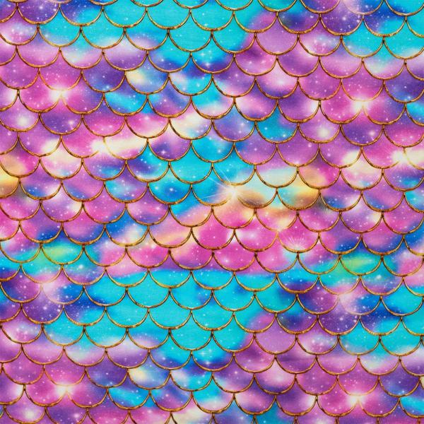 0,5 MTR. ♥ GOLD MeRMAiD FiN - CoLoRFuL - JERSEY ♥