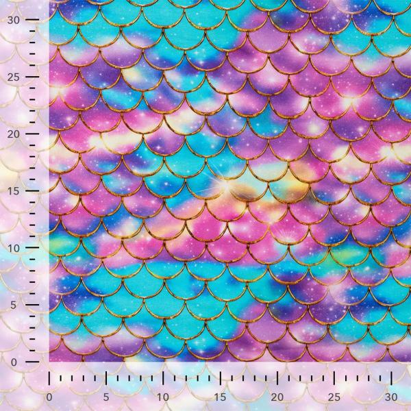 RESTSTÜCK 0,80 MTR. ♥ GOLD MeRMAiD FiN - CoLoRFuL - JERSEY ♥