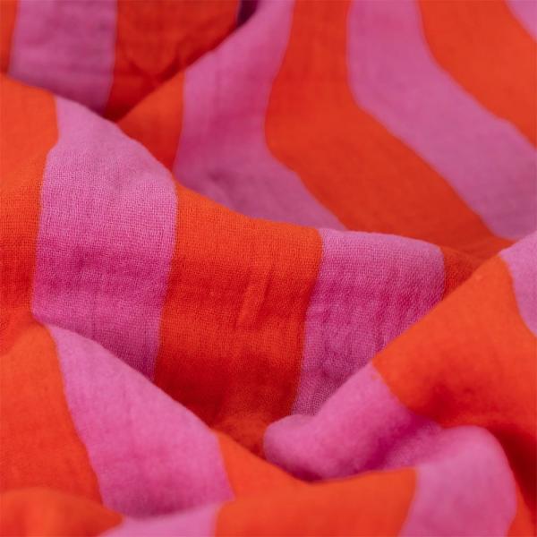 0,5 MTR. ♥ MuSSELIN STREIFEN ORANGE ROSA ♥