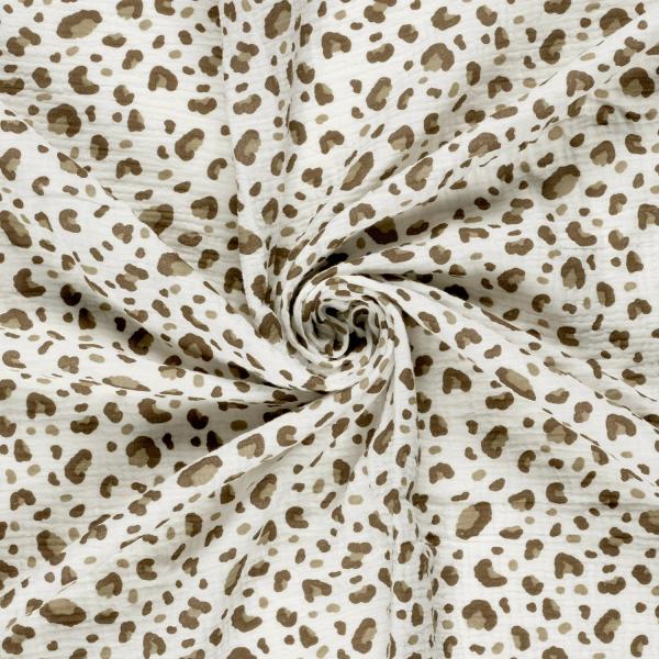0,5 MTR. ♥ MuSSELIN LEO NATURAL BRAUN ♥