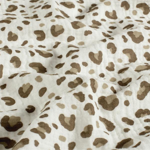 0,5 MTR. ♥ MuSSELIN LEO NATURAL BRAUN ♥