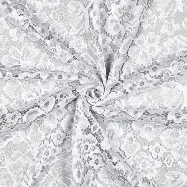 0,5 MTR. ♥  Spitze BLUMEN - WEISS - Spitzenstoff ♥
