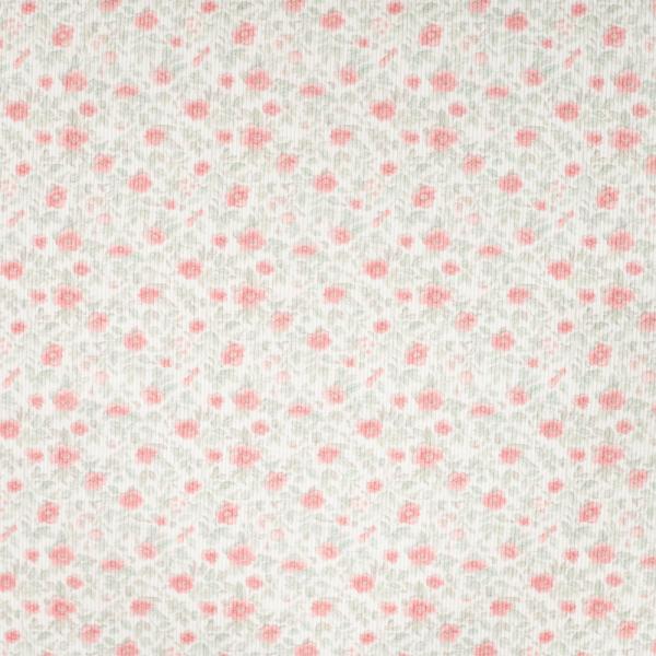 0,5 MTR.  ♥ RIPPSTRICK JERSEY PASTELL FLOWERS  ♥