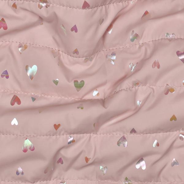 0,5 MTR. ♥ ABGESTEPPTER JACKENSTOFF GLITZER FOIL HERZEN ♥