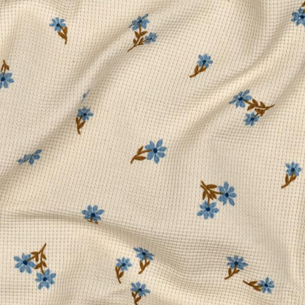 0,5 MTR. ♥ WAFFEL STRICKJERSEY - SWEET BLOSSOM NATUR ♥