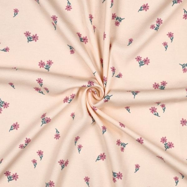 0,5 MTR. ♥ WAFFEL STRICKJERSEY - SWEET BLOSSOM ROSE ♥
