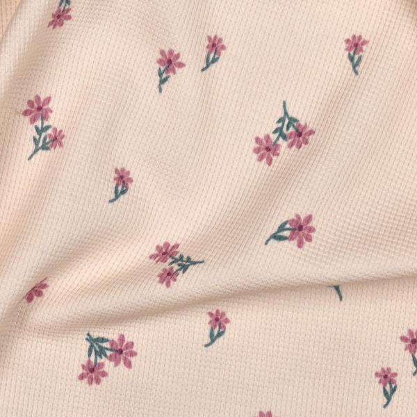 0,5 MTR. ♥ WAFFEL STRICKJERSEY - SWEET BLOSSOM ROSE ♥