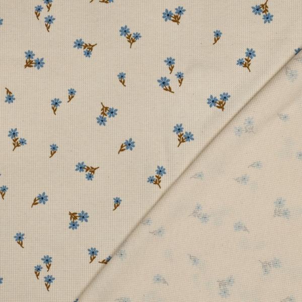 0,5 MTR. ♥ WAFFEL STRICKJERSEY - SWEET BLOSSOM NATUR ♥