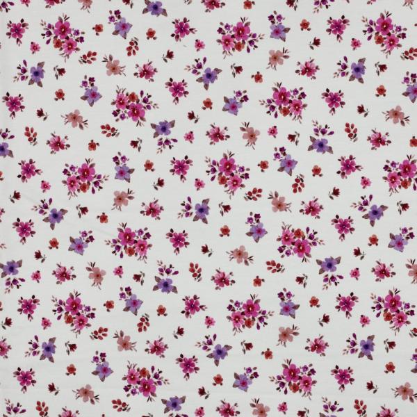0,50 MTR. ♥ LITTLE FLOWER GARDEN FLIEDER WEISS  - JERSEY ♥
