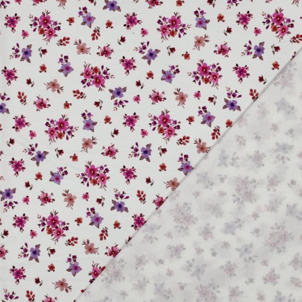0,50 MTR. ♥ LITTLE FLOWER GARDEN FLIEDER WEISS  - JERSEY ♥