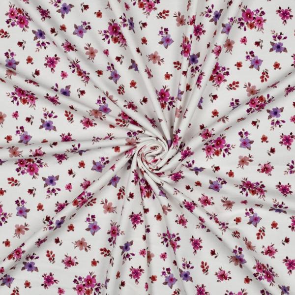 0,50 MTR. ♥ LITTLE FLOWER GARDEN FLIEDER WEISS  - JERSEY ♥