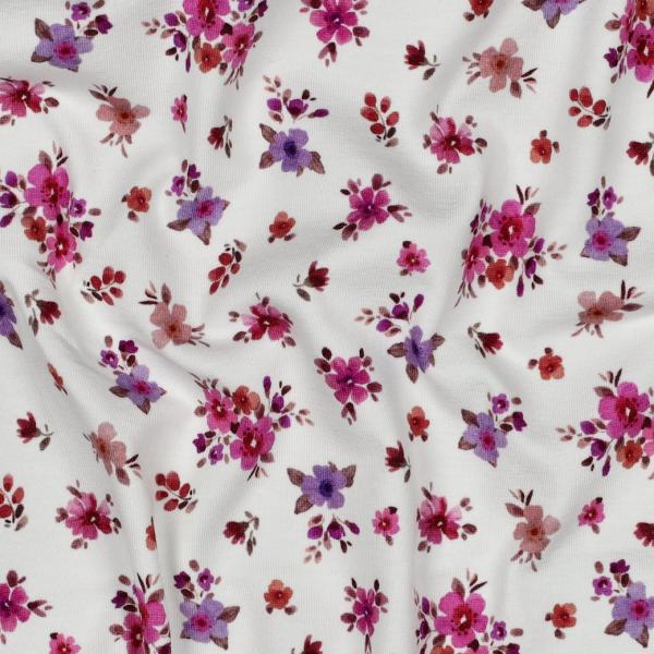0,50 MTR. ♥ LITTLE FLOWER GARDEN FLIEDER WEISS  - JERSEY ♥