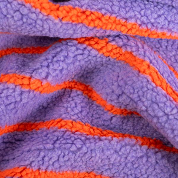 0,5 MTR. ♥  TEDDY STREIFEN FLIEDER/ORANGE  ♥