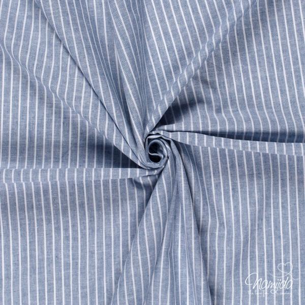 0,5 MTR. ♥ STREIFEN CHAMBRE BAUMWOLL LEINEN JEANS ♥