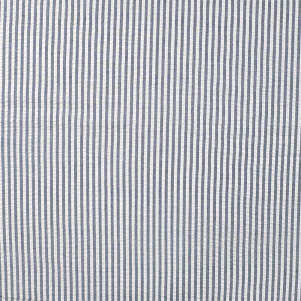 0,5 MTR. SEERSUCKER STREIFEN UNI NAVY
