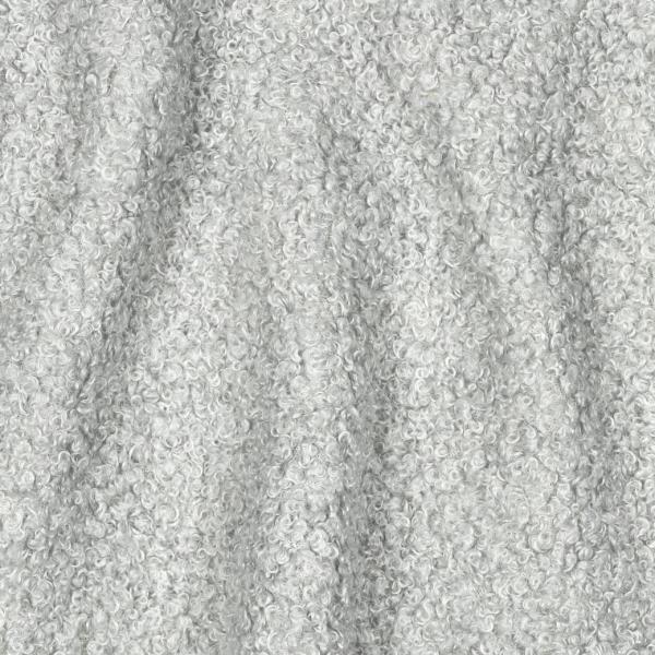 0,5 MTR.  ♥ TEDDY BOUCLE  - FLEECE INNENSEITE   DOUBLEFACE HELLGRAU ♥