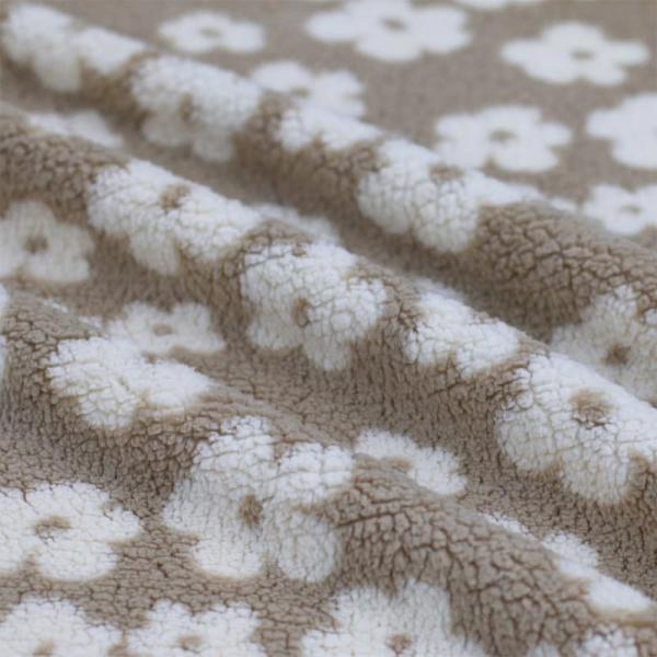 0,5 MTR. ♥ SUPER SOFTER FLOWER TEDDY / ZoTTEL TAUPE ♥