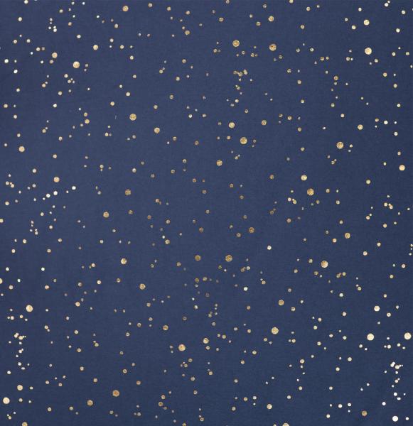 0,50 MTR. ♥ GOLDEN BLUSH FOIL NAVY JERSEY ♥