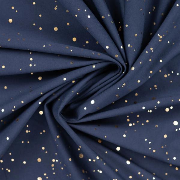 0,50 MTR. ♥ GOLDEN BLUSH FOIL NAVY JERSEY ♥