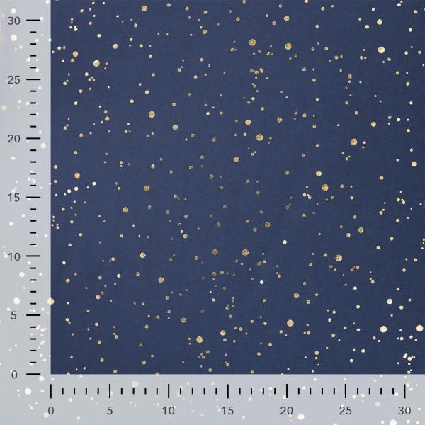 0,50 MTR. ♥ GOLDEN BLUSH FOIL NAVY JERSEY ♥
