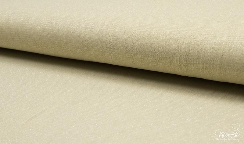 0,5 MTR. ♥ Soft Glitzer TüLL Beige mit silbernen Glitzerfäden ♥