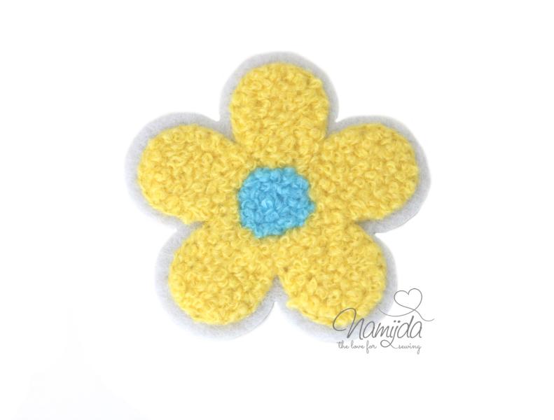 1 Stück - GÄNSEBLÜMCHEN GELB CHENILLE PATCH