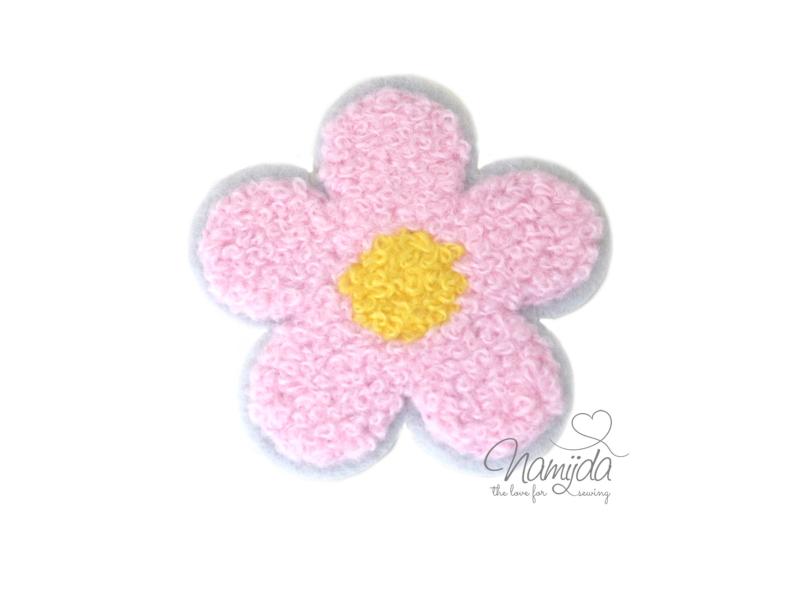 1 Stück - GÄNSEBLÜMCHEN ROSE CHENILLE PATCH