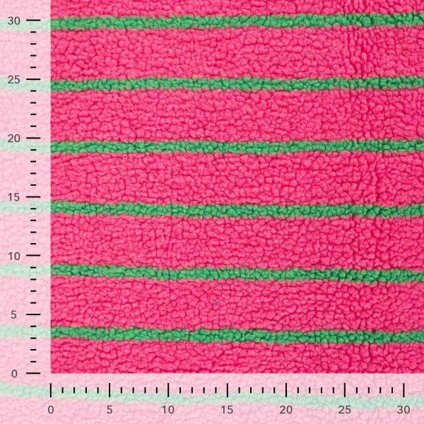 0,5 MTR. ♥  TEDDY STREIFEN PINK/GRÜN  ♥