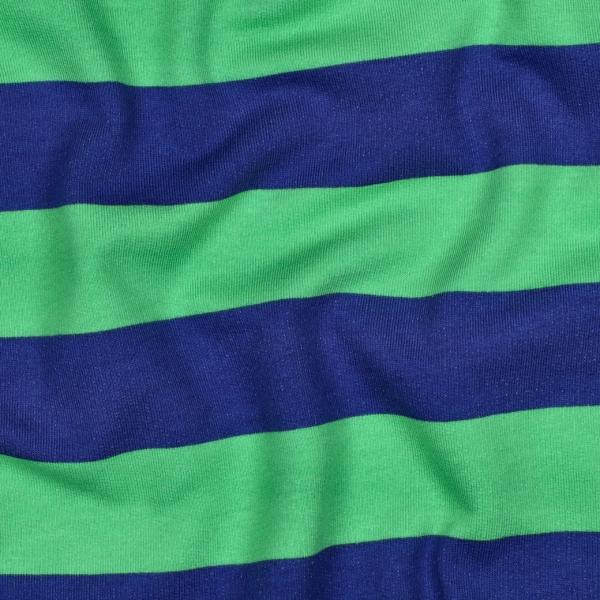 0,5 MTR. XL STREIFEN ROYAL BLAU / GRÜN - SOFT SWEAT