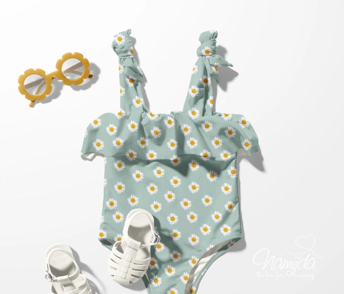 0,5 MTR. ♥ BADELYCRA GÄNSEBLÜMCHEN UV SCHUTZ 50+  ♥