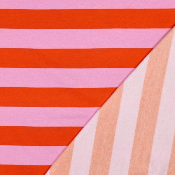 0,5 MTR. XL STREIFEN RoSA/ORANGE - SOFT SWEAT