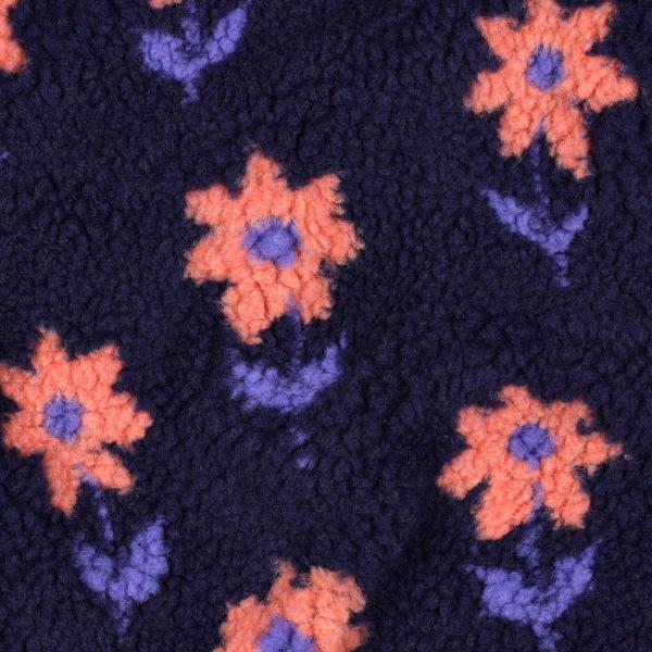 0,5 MTR. ♥ TEDDY FLOWERS FLORA NAVY ♥