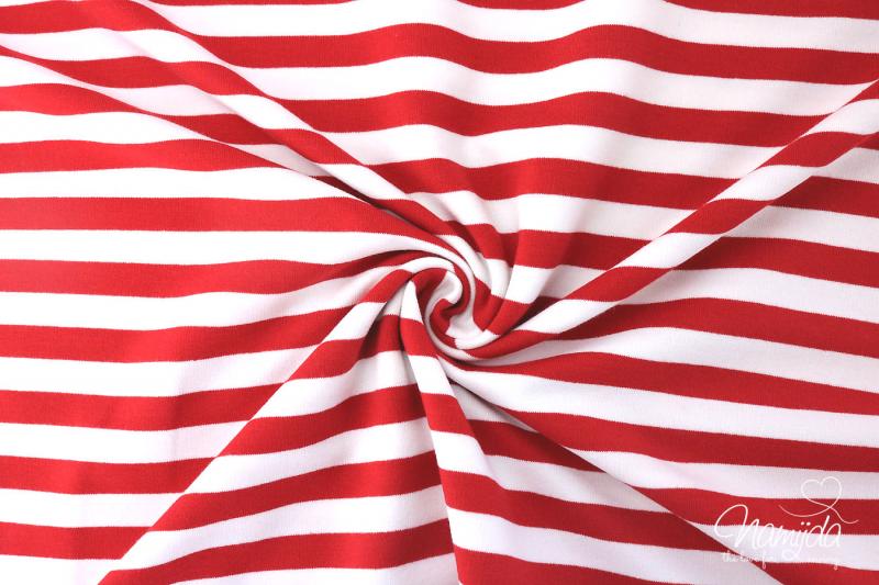 0,5 MTR. STRIPES SWEAT - ROT/WeiSS