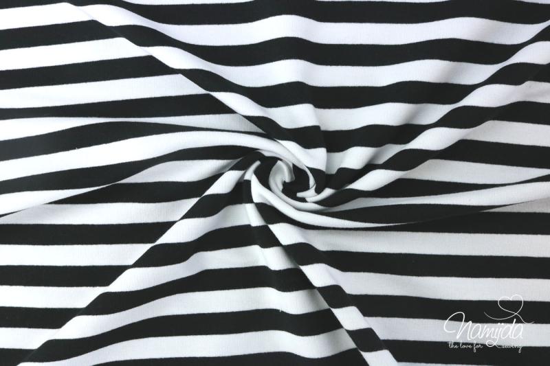 0,5 MTR. STRIPES SWEAT - SCHWARZ/WeiSS