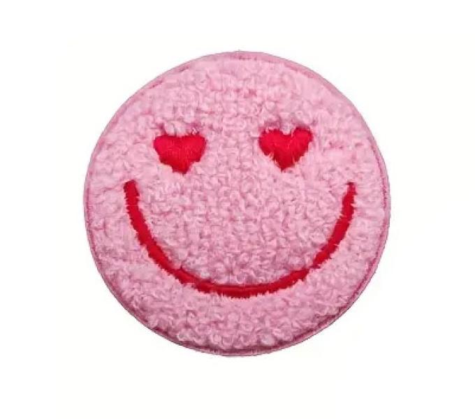 1 Stück - SMILEY ROSE CHENILLE PATCH