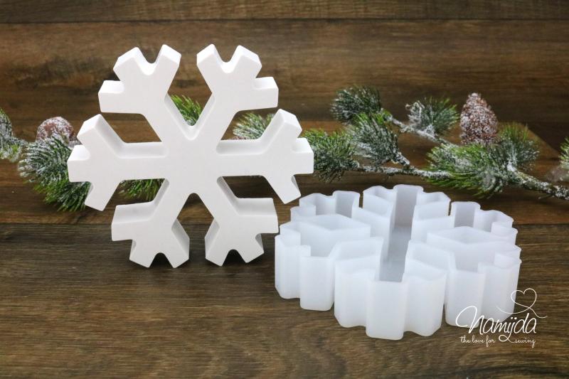 1 Stück ♥ GIESSFORM SILIKON WEIHNACHTS SCHNEEFLOCKE GROß ♥