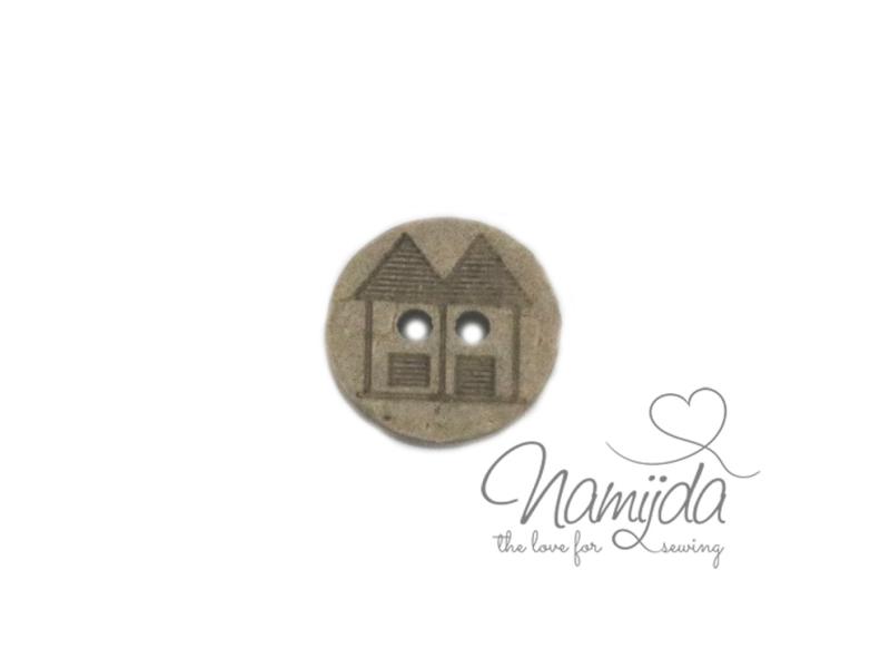 1 Stück ♥ KOKOSKNOPF DAS HAUS VOM NIKOLAUS HOLZKNOPF - 15mm ♥