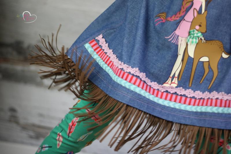 1Mtr. ♥XL Kunstleder Fransenband BRAUN - 12cm ♥