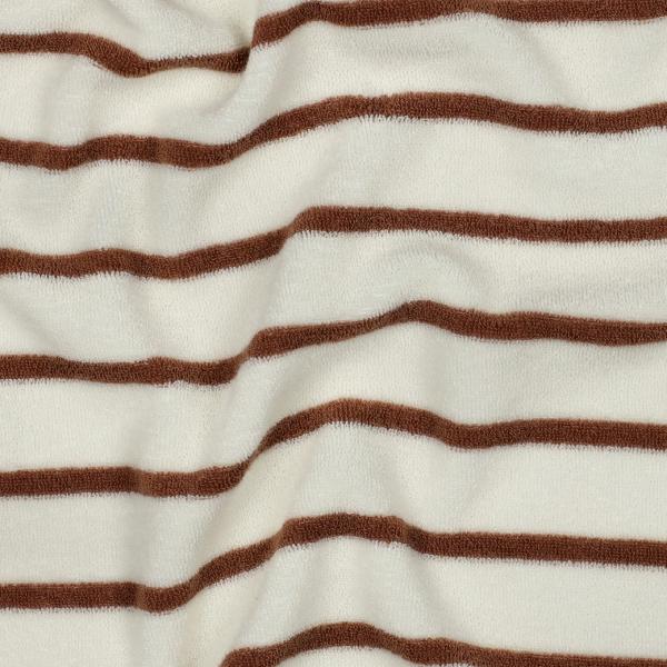 0,5 MTR. ♥ FROTTEE STREIFEN ECRU/TAUPE ♥