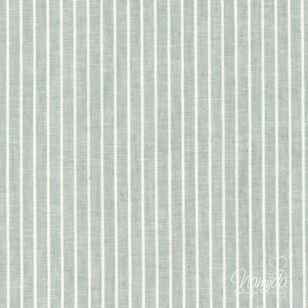 0,5 MTR. ♥ STREIFEN CHAMBRE BAUMWOLL LEINEN MINT ♥