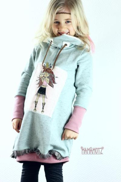 1Mtr. ♥ Kunstleder Fransenband Grau 3cm ♥