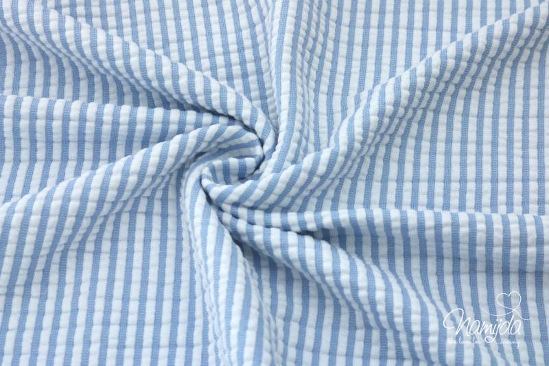 0,5 MTR. ♥ SEERSUCKER STRIPES  - JERSEY  - HELL JEANS ♥