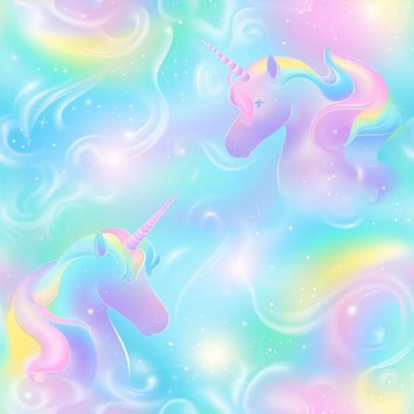 0,50 MTR.  ♥ RAINBOW MULTICoLoR UNICORN EINHORN JERSEY ♥
