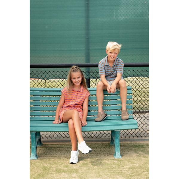 0,5 MTR. ♥ FROTTEE STREIFEN DUSTY BLUE / BRAUN ♥