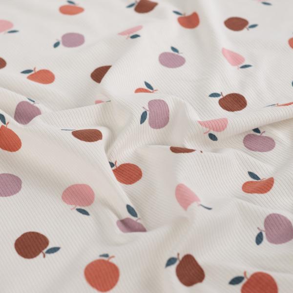 0,5 MTR. ♥ RIPPSTRICK JERSEY  APPLES NATUR ♥