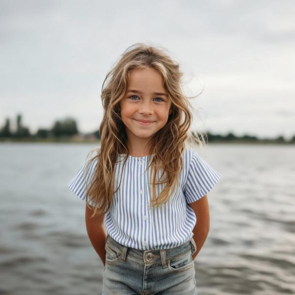 0,5 MTR. ♥ MUSSELIN STREIFEN - JEANS ♥