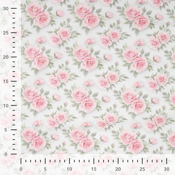 0,5 MTR.  ♥ RIPPSTRICK JERSEY PASTELL ROSES  ♥