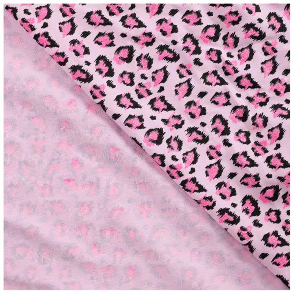 0,50 MTR. LEO GLITTER PINK - FRENCH TERRY