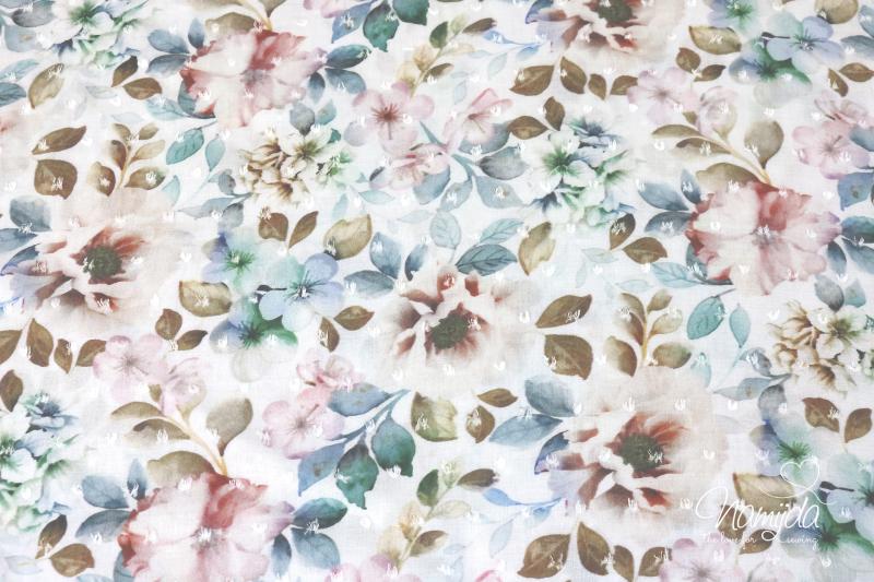 0,5 MTR.♥ VISKOSE FLOWERS DOTTY LoVE ♥