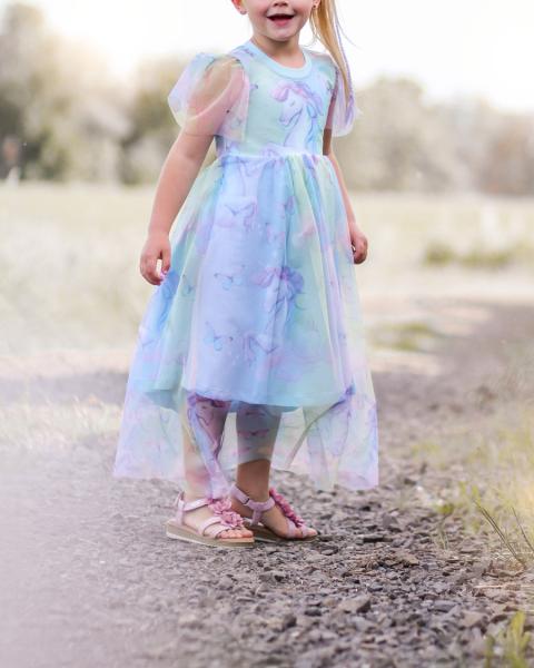 0,5 MTR. ♥ SOFT TüLL GLITZER UNICORN BUTTERFLY MULTICOLOUR  ♥